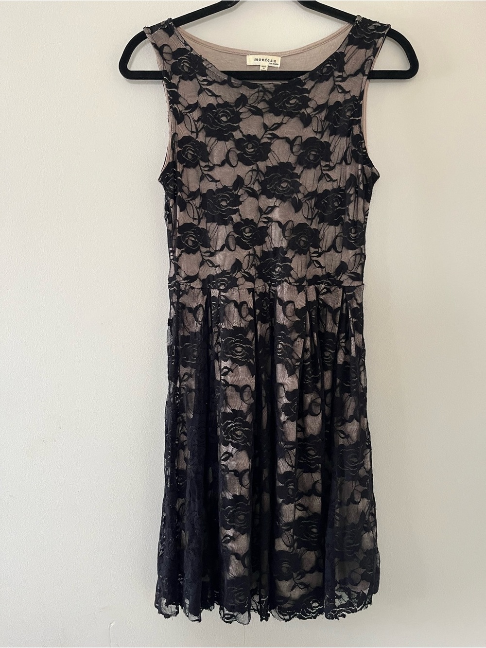 Black Rose Lace Nude Cream Mini Dress Small Romantic Balletcore Going Out